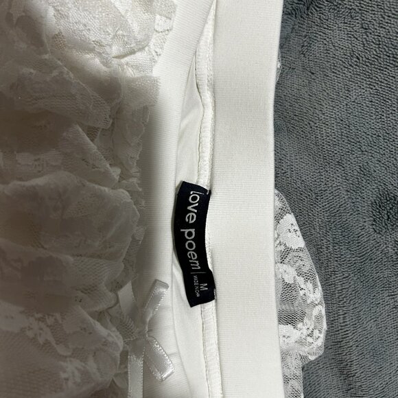 Love Poem White Lace Ruffle Mini Skort M NWOT | Cottagecore Coquette Boho - Picture 4 of 8